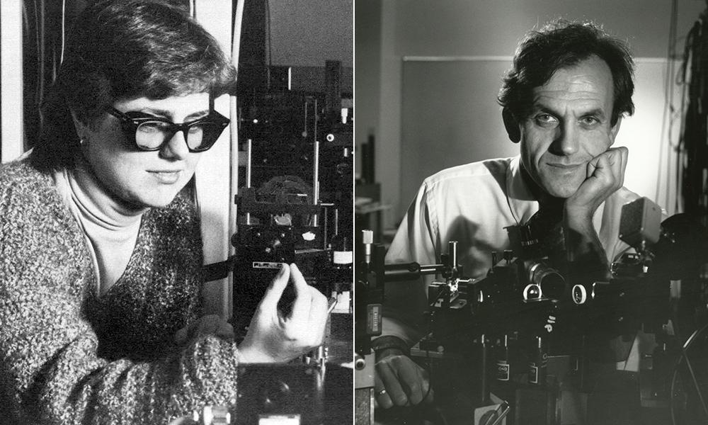 诺贝尔奖得主唐娜·斯特里克兰和杰拉德·莫罗的照片